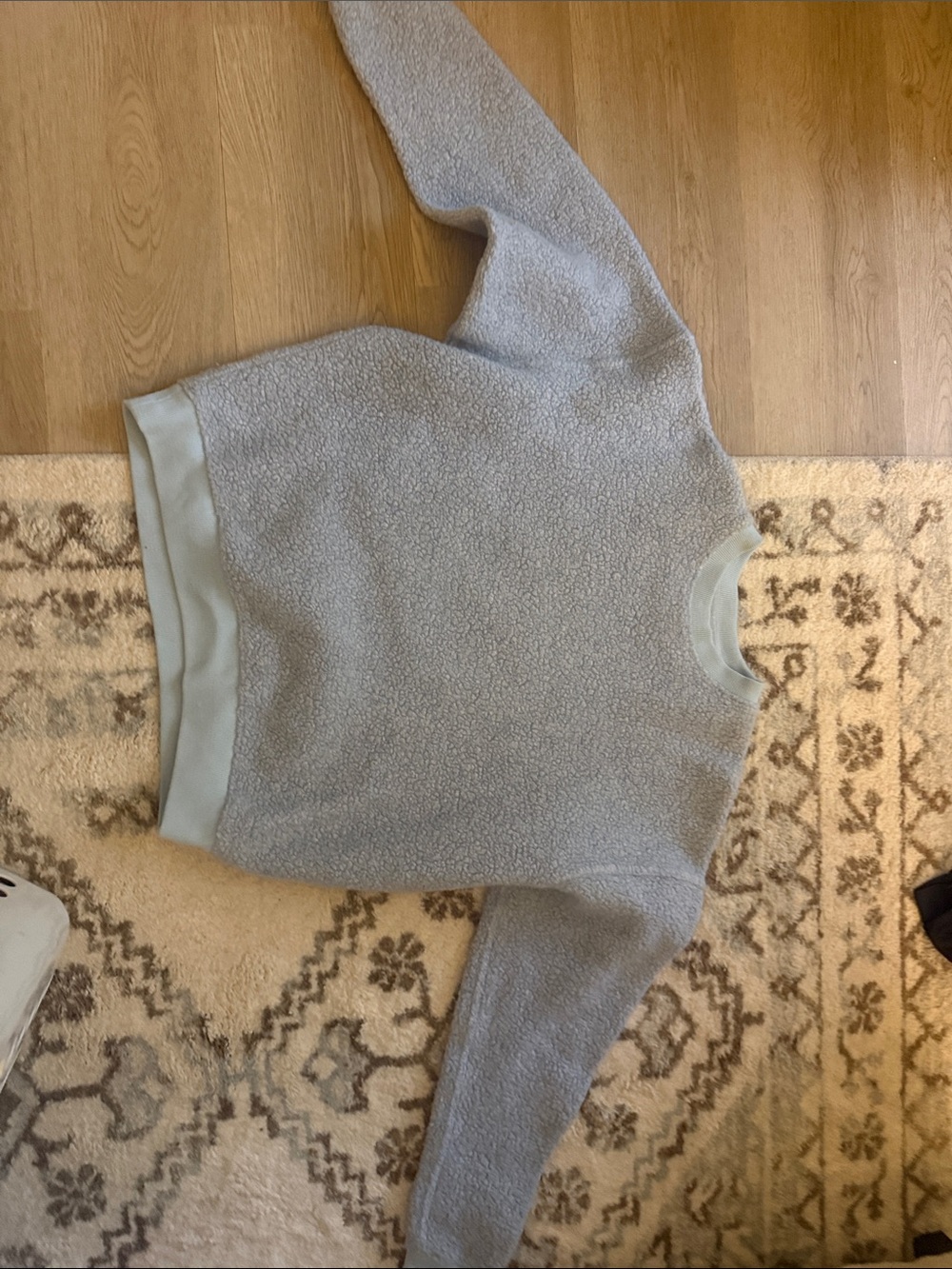 Outdoor Voices Light Blue Sherpa Crewneck Sweater